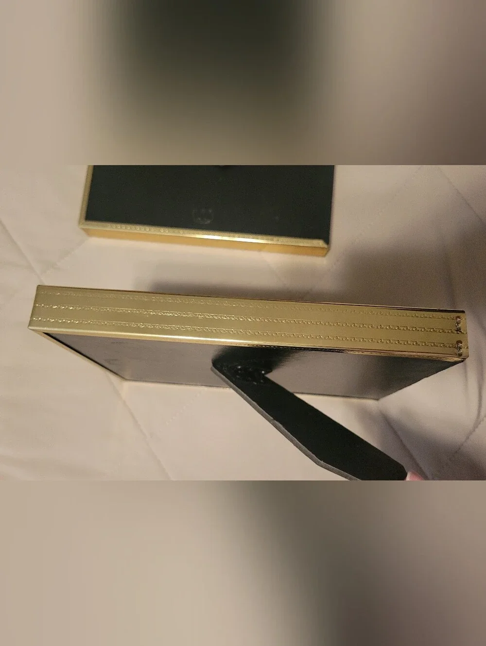 Set of two Vintage Mid Century Modern gold-toned metal shadow box picture Frames